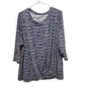 Christopher Banks 2X Multicolor Twist Front Top Plus Size